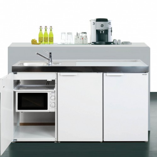 Büroküche Kompaktküche 150 cm breit mit Mikrowelle