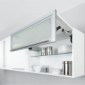 Büroküche 248 cm mit Falt-Lift-Oberschranken, Wandborden & Mikrowelle [3/10]
