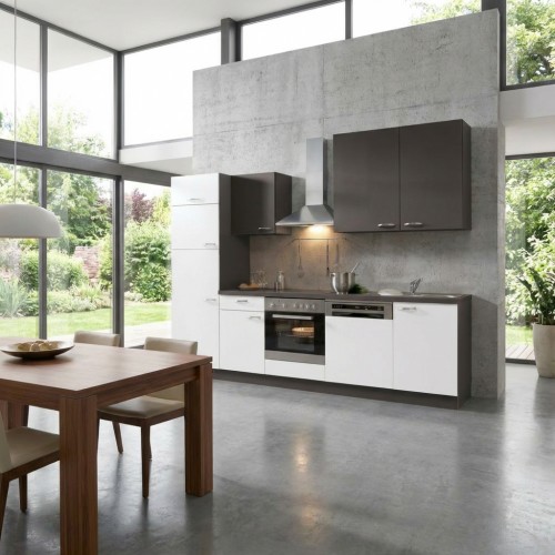 Einbau-K&uuml;che ohne Elektroger&auml;te 280 cm Stellmass