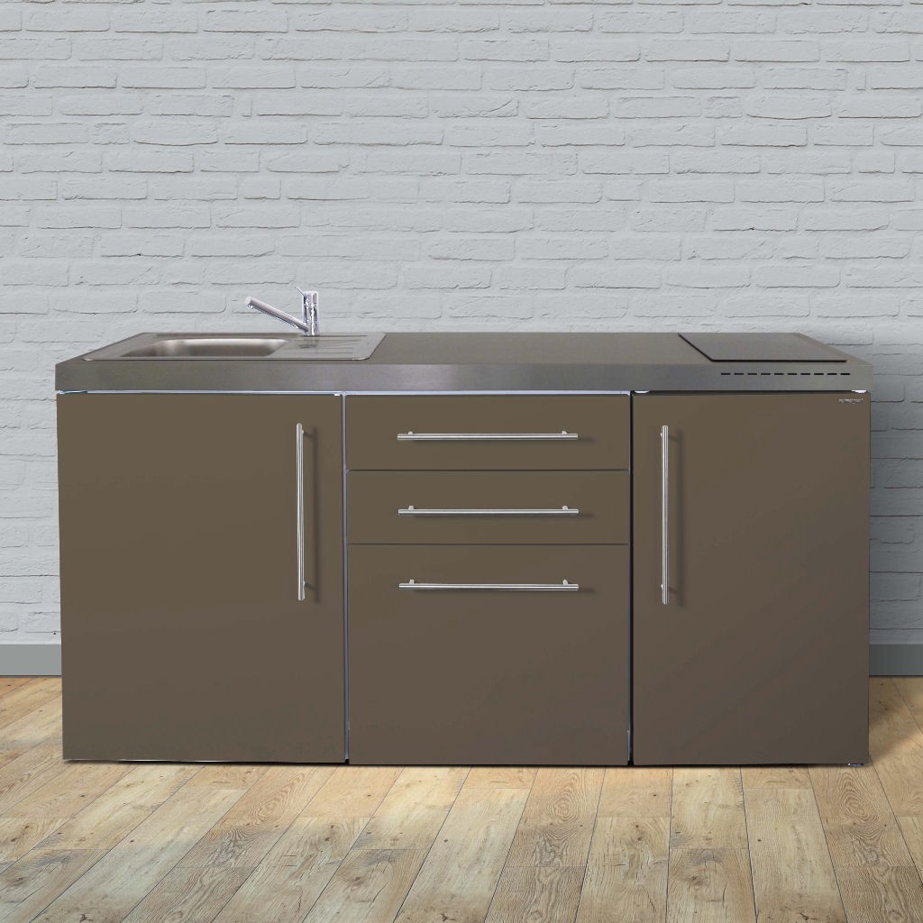 Pantryküchen Büroküchen 170 cm breit mit Kühlschrank A++