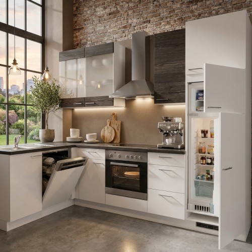 Winkelk&uuml;che mit Elektroger&auml;ten 175 x 275 cm Stellmass