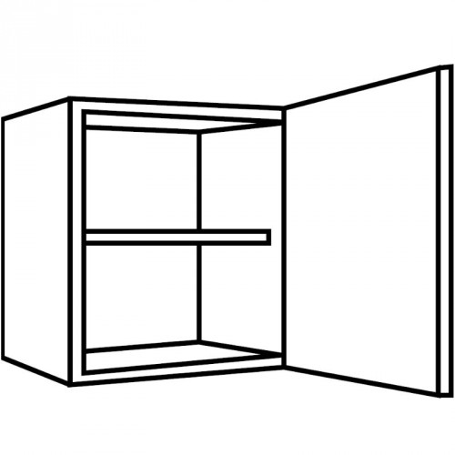 Oberschrank mit einem Einlegeboden und durchgehender Tür