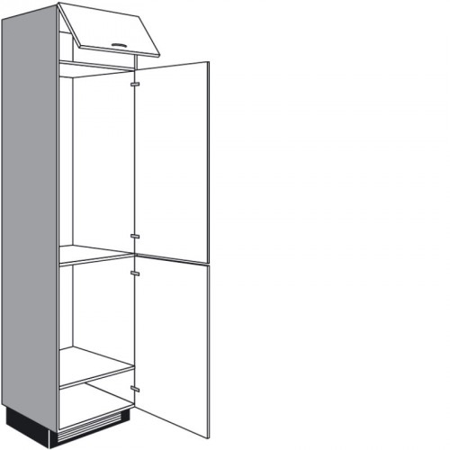 Seitenschrank für Einbaugeräte mit 1 Klappe und 2 Geräte-Drehtüren