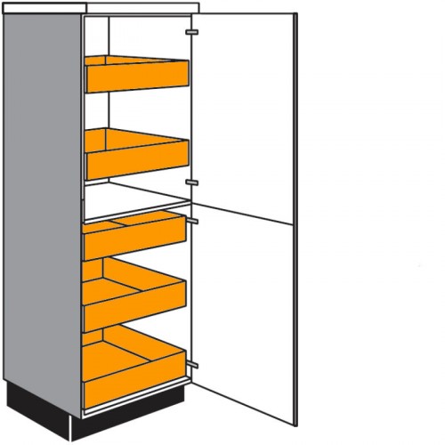 Highboardschrank mit 2 Drehtüren 5 Innenschubkästen