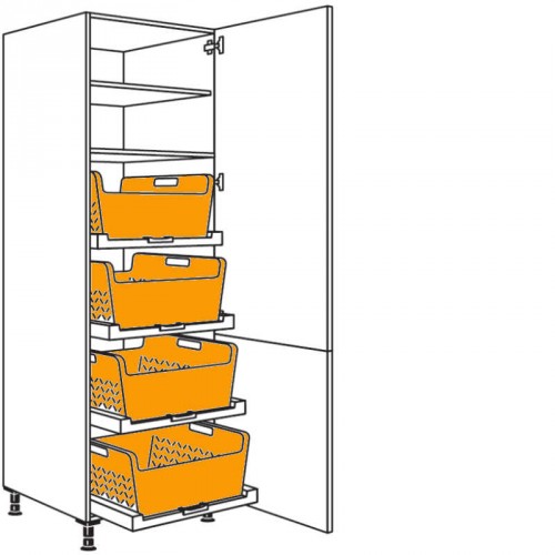 Hochschrank mit Wäschekorb-Tablar