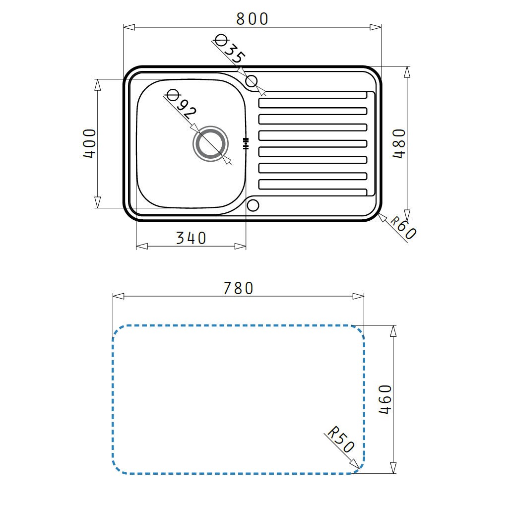 Edelstahl Einbauspülbecken