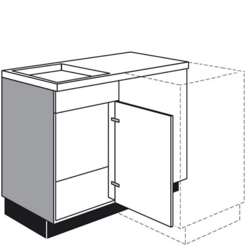 Spülen-Eck-Unterschrank mit 1 Drehtür 400 mm breit