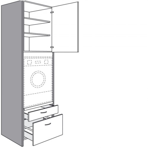 Modulschrank für hochgebaute Waschmaschine/Trockner