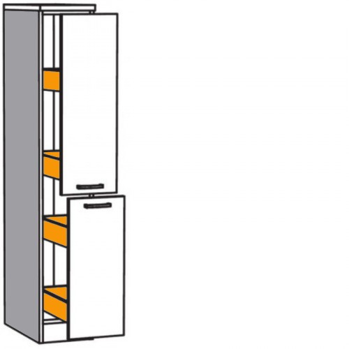 Apothekerschrank mit 4 Metall-Auszügen je 24 kg belastbar