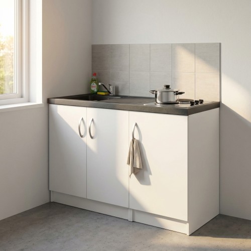 B&uuml;rok&uuml;che ohne K&uuml;hlschrank 120 cm dekorf&auml;hig