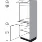 Highboard für Einbaugeräte mit 1 Drehtür und 1 Klappe [2/17]