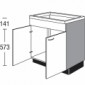 Spülen-Unterschrank mit 2 Drehtüren und 1 feste Fontblende [2/16]