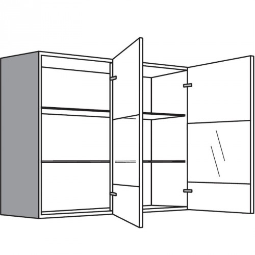 Hängeschrank mit 2 Segmentglastüren