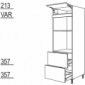 Hochschrank für Geräte-Umbauten, Backofen und Mikrowelle 590, 380 mm Nische [2/9]