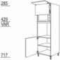 Hochschrank für Geräte-Umbauten, Backofen und Mikrowelle 590, 370 mm Nische [2/9]