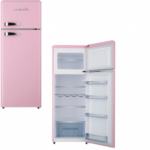 Vintage Kühlschrank mit Gefrierfach pink 145 cm