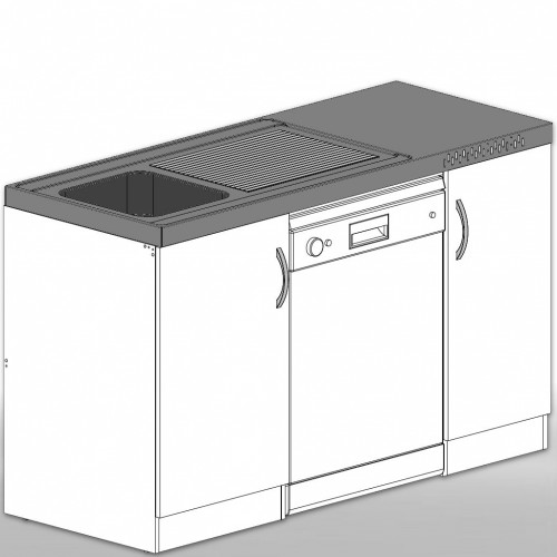 Miniküchencenter mit 60 cm Geschirrspülmaschine F