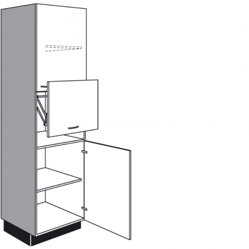 Seitenschrank für Einbaugeräte mit 1 Lifttür und 2 Drehtüren