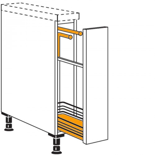 Auszugschrank mit durchgehender Front