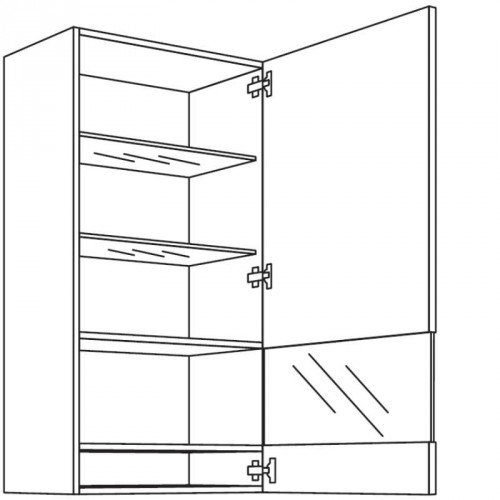 Glas-Wandschrank Boulevard mit 1 Segmentglastür