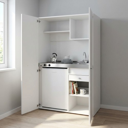 Schrankk&uuml;che Breite 100 cm mit K&uuml;hlschrank F AKD