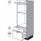 Highboard für Einbaugeräte mit 2 Auszügen und 1 Klappe [2/17]