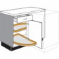 Eck-Unterschrank mit 2 Drehböden ausschwenkbar 1 Schubkasten [1/17]