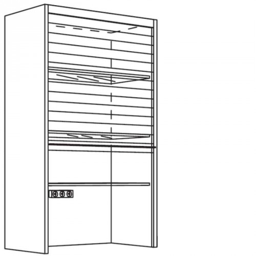 Aufsatzschrank Glas-Jalousie 1258 mm