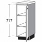 Diagonal-Unterschrank mit 1 Drehtür und 2 verstellbare Fachböden [2/17]