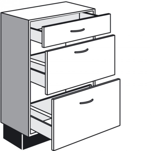 Vitrinen-Unterschrank mit 2 Auszügen