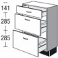 Vitrinen-Unterschrank mit 2 Auszügen [2/4]