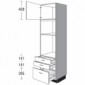 Seitenschrank für Einbaugeräte mit 1 Drehtür 2 Schubkästen und 1 Auszug [2/21]