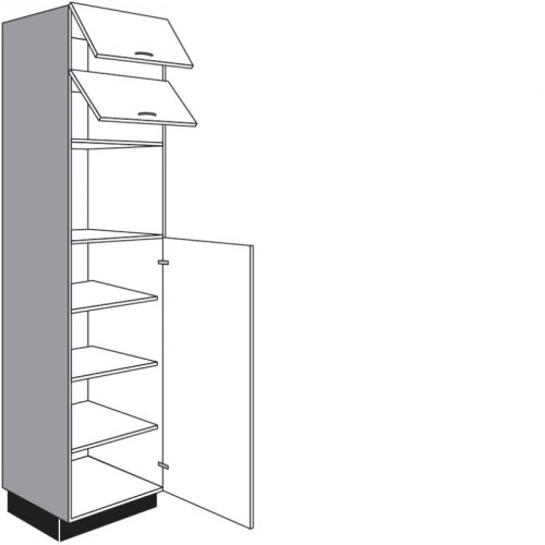 Hochschrank für Einbaugeräte mit 2 Klappen und 1 Drehtür