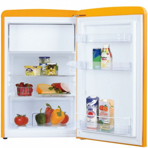 Kühlschrank mit Gefrierfach 88 cm Höhe Retro Design gelb