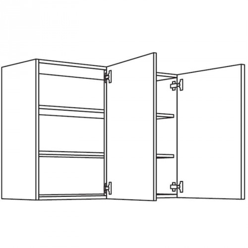 Wandschrank mit 2 Türen Parallelanschlag