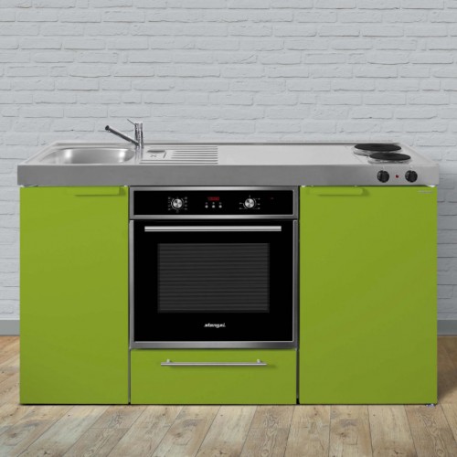 Kompaktküche 150 cm Metall mit Backofen