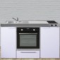 Kompaktküche 150 cm Metall mit Backofen [4/15]