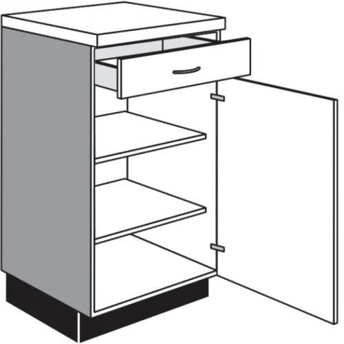 Maxi Unterschrank mit 1 Drehtür und 1 Schubkasten