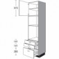 Hochschrank für Einbaugeräte mit 1 Drehtür 2 Schubkästen und 1 Auszug [2/21]