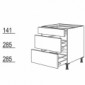 Kochstellen Unterschrank KS2A 60 mit 1 Schublade und 2 Auszüge [4/6]