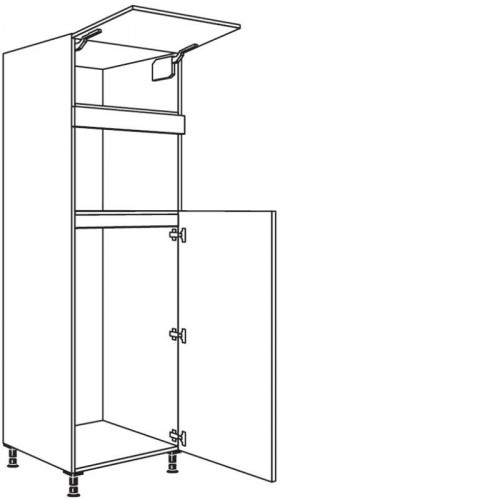 Hochschrank Geräte-Umbau für Kühlautomat und Mikrowelle