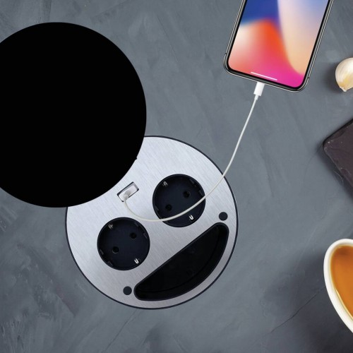 Smile Doppelsteckdoserund mit 1 USB A Charger