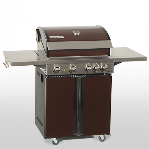 Forløber bunke Hula hop Gasgrill mit 4 Brenner Royal Design Edelstahl Schokobraun
