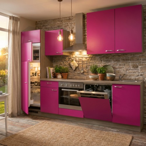 Einbau-K&uuml;chenzeile ohne Elektroger&auml;te 280 cm Stellmass