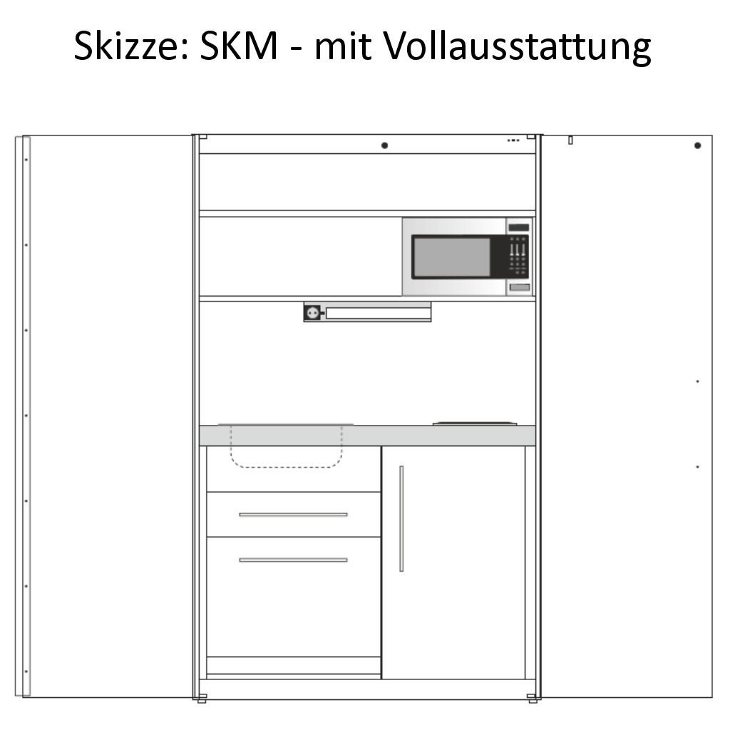 Schrankküche Metall 120 cm breit