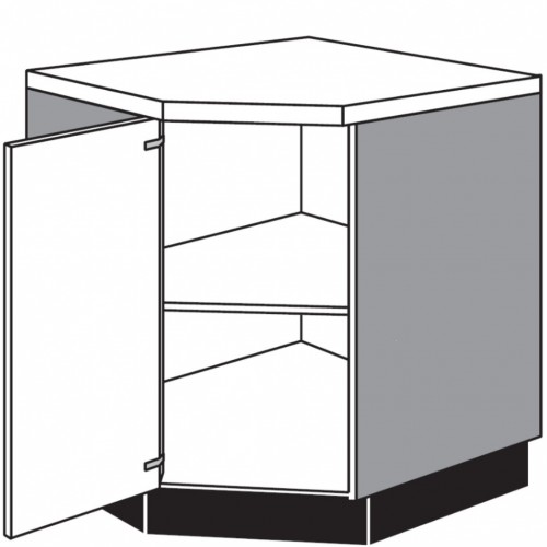 Eck-Unterschrank mit 1 Drehtür 450 mm breit