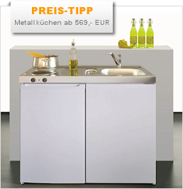 Miniküche Singleküche mit Kühlschrank Kochplatte Mikrowelle Spüle 180 cm weiss 