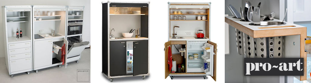 pro-art rcasekitchen mobile Schrankkueche auf Rollen