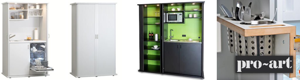pro-art rolldoor Schrankkueche mit Rollladen Jalousien